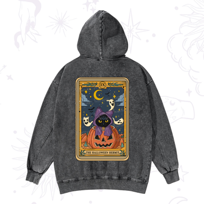 Purplehecate The Halloween Hermit Tarot Washed Hoodie