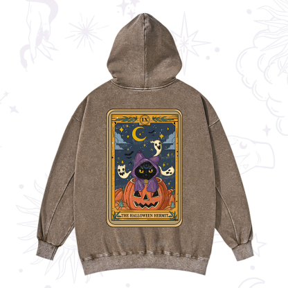 Purplehecate The Halloween Hermit Tarot Washed Hoodie