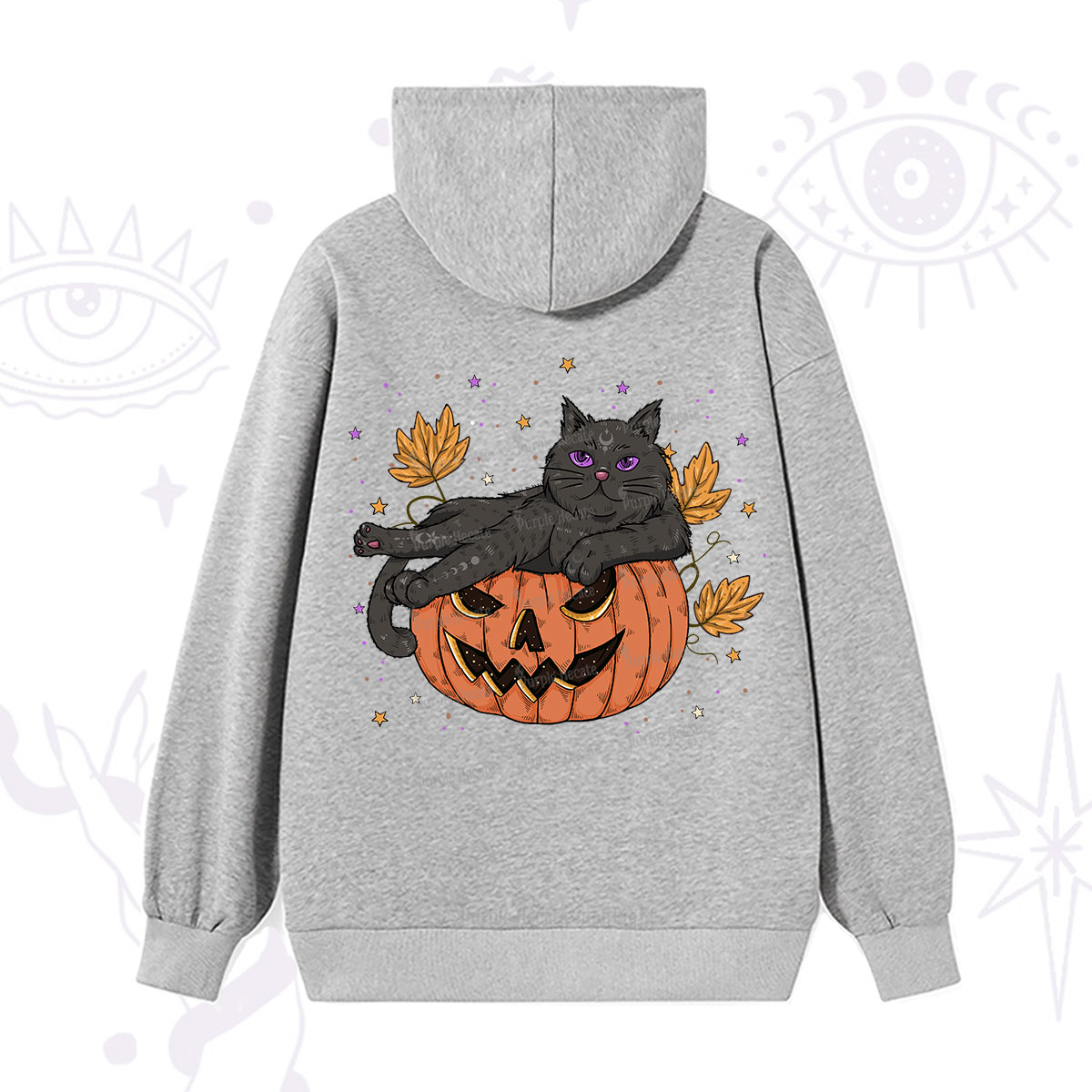 Purplehecate Pumpkin Throne of the Witch Cat Hoodie