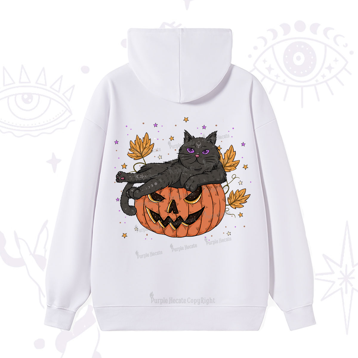 Purplehecate Pumpkin Throne of the Witch Cat Hoodie