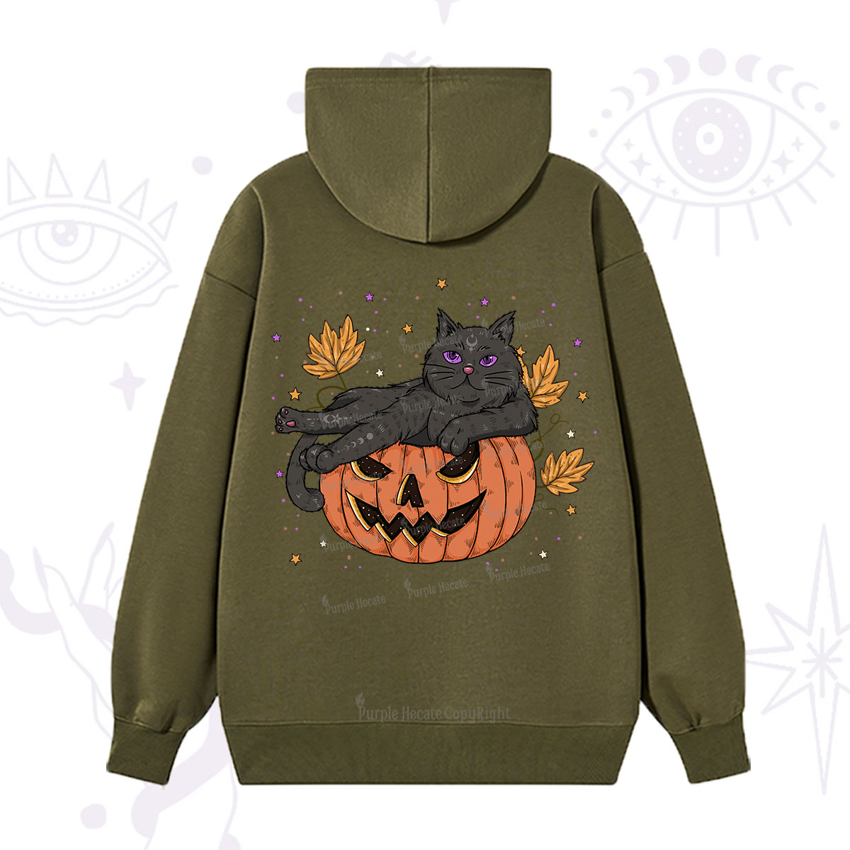 Purplehecate Pumpkin Throne of the Witch Cat Hoodie