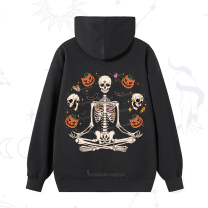 Purplehecate Funny Skeleton Halloween Hoodie