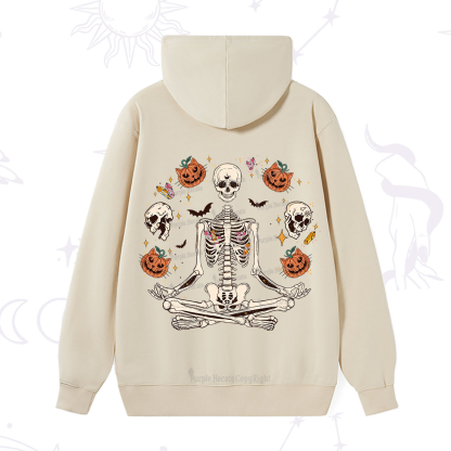 Purplehecate Funny Skeleton Halloween Hoodie