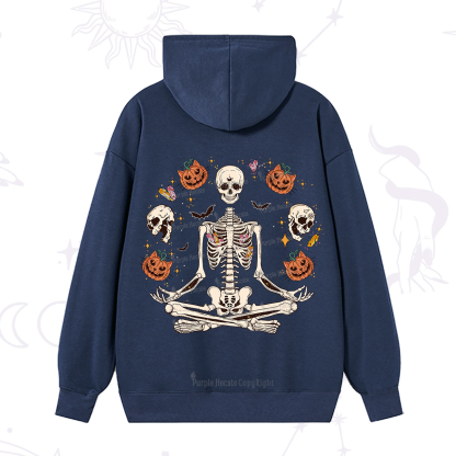 Purplehecate Funny Skeleton Halloween Hoodie