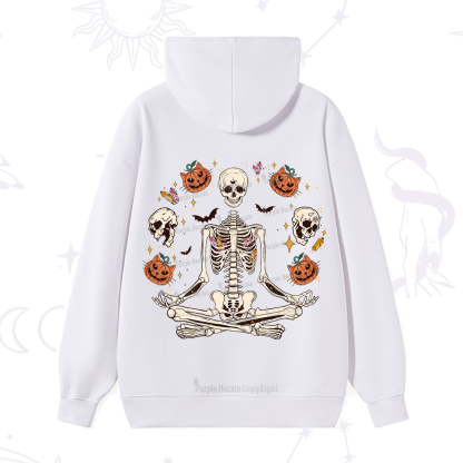 Purplehecate Funny Skeleton Halloween Hoodie