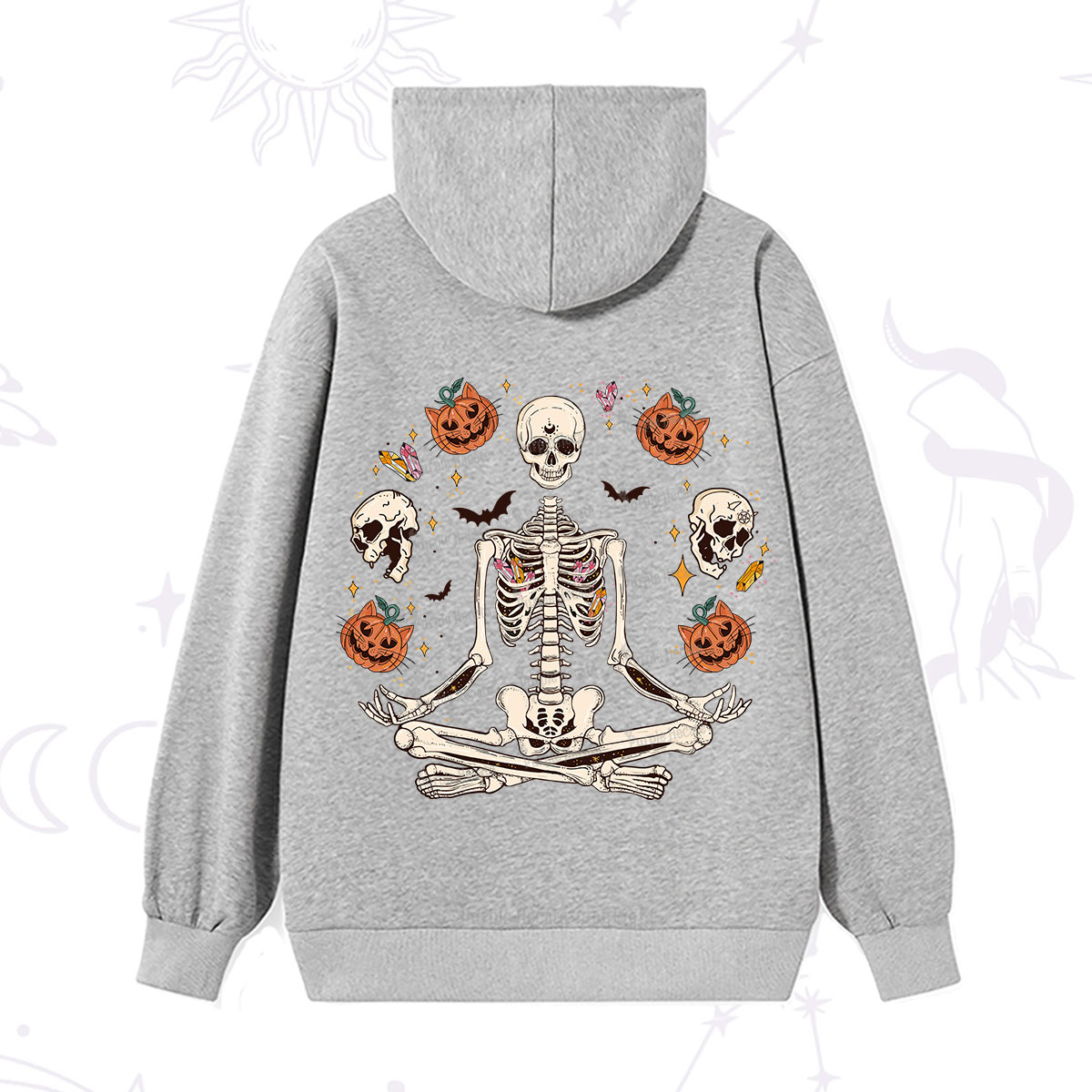 Purplehecate Funny Skeleton Halloween Hoodie