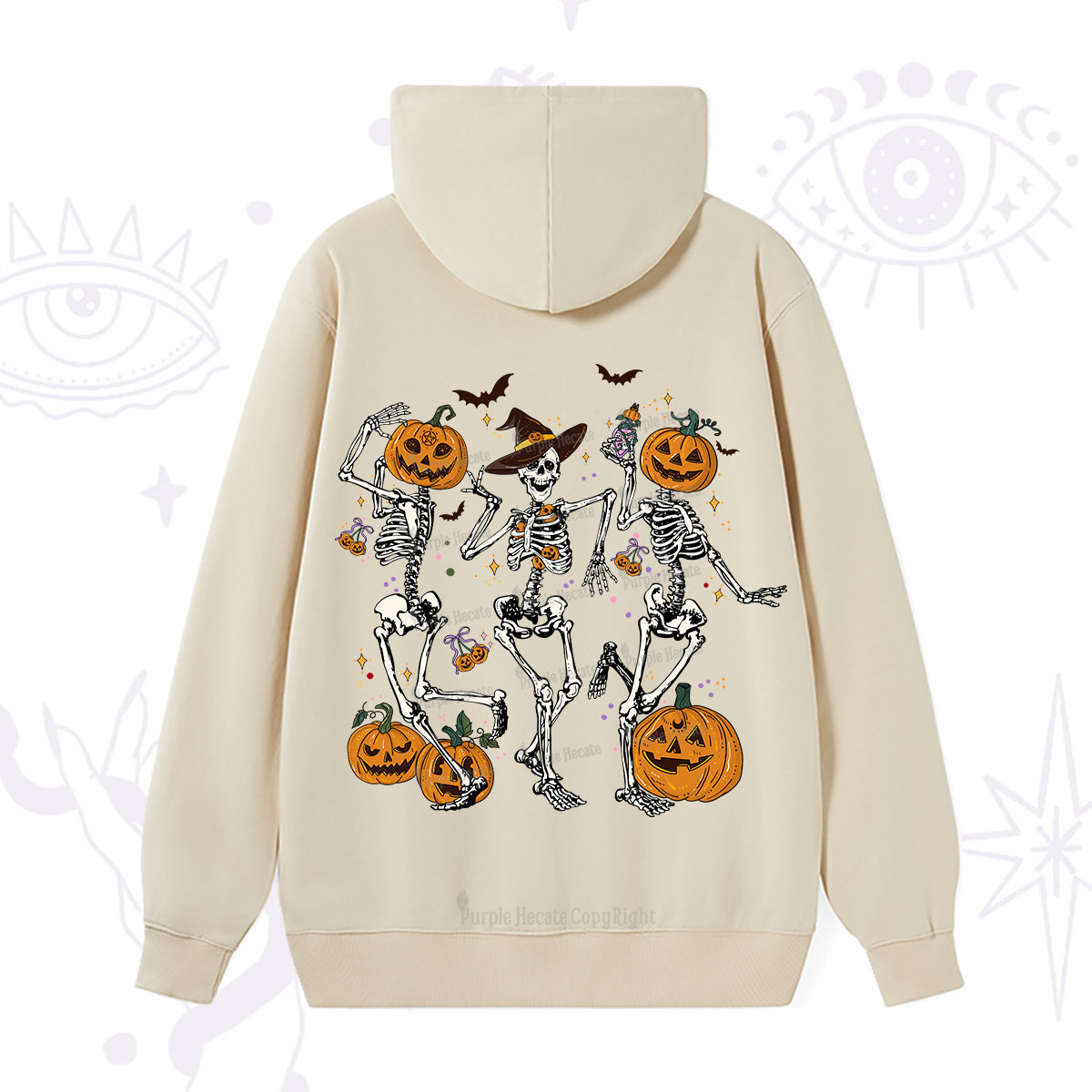 Purplehecate Pumpkin Head Skeleton Dance Halloween Hoodie
