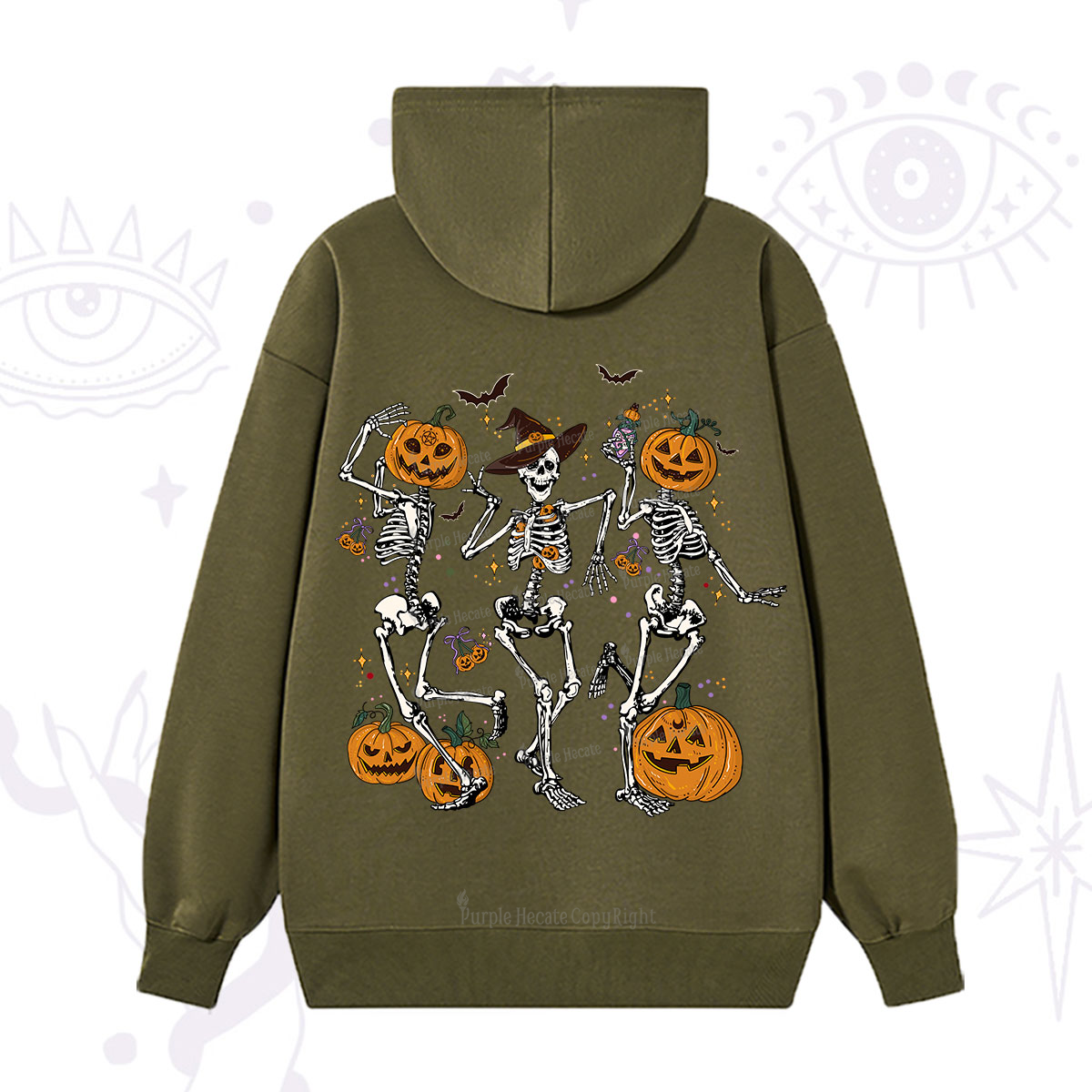 Purplehecate Pumpkin Head Skeleton Dance Halloween Hoodie