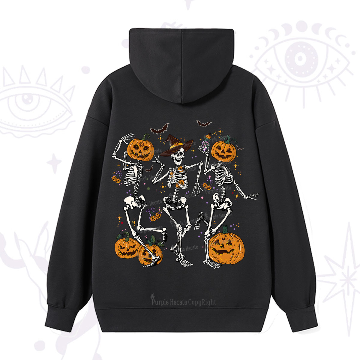 Purplehecate Pumpkin Head Skeleton Dance Halloween Hoodie