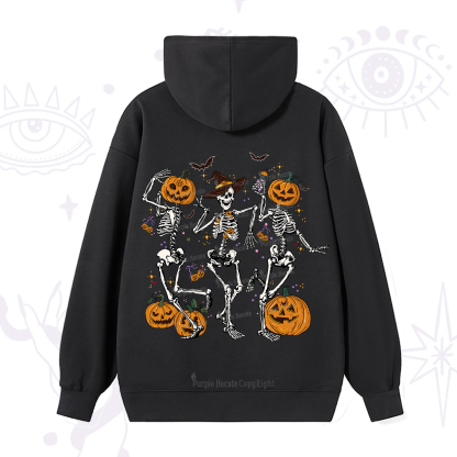 Purplehecate Pumpkin Head Skeleton Dance Halloween Hoodie