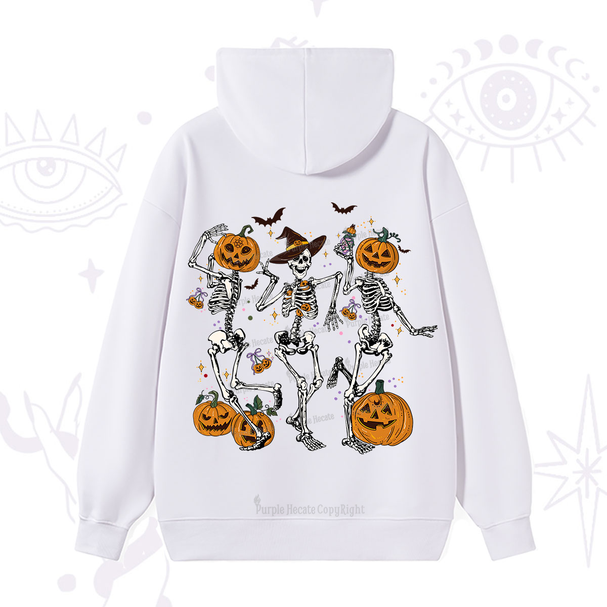 Purplehecate Pumpkin Head Skeleton Dance Halloween Hoodie