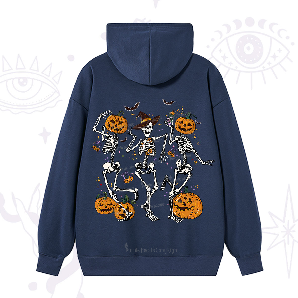 Purplehecate Pumpkin Head Skeleton Dance Halloween Hoodie