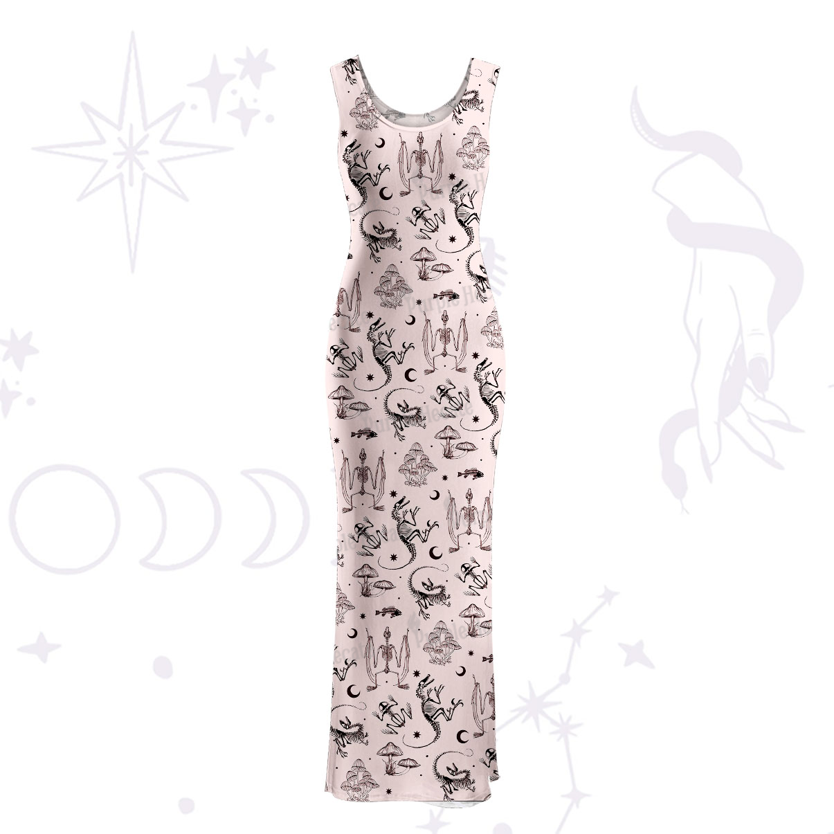 Purplehecate Prehistoric Fantasy Maxi Tank Beachwear Dress