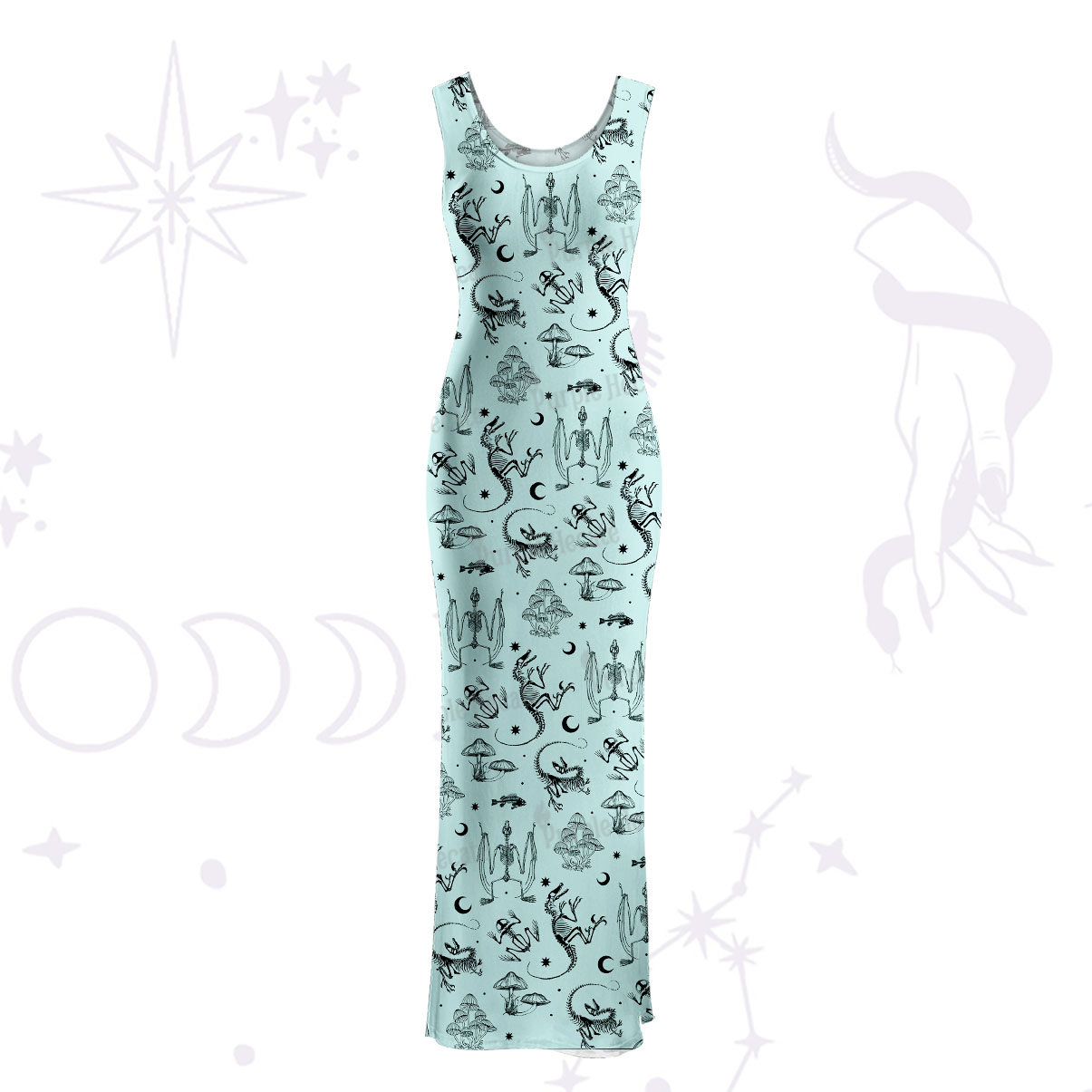 Purplehecate Prehistoric Fantasy Maxi Tank Beachwear Dress