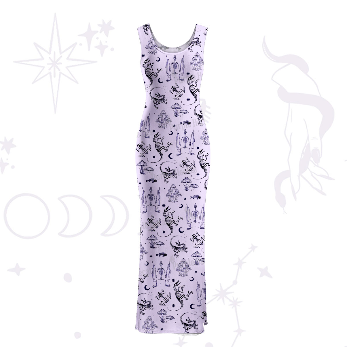 Purplehecate Prehistoric Fantasy Maxi Tank Beachwear Dress