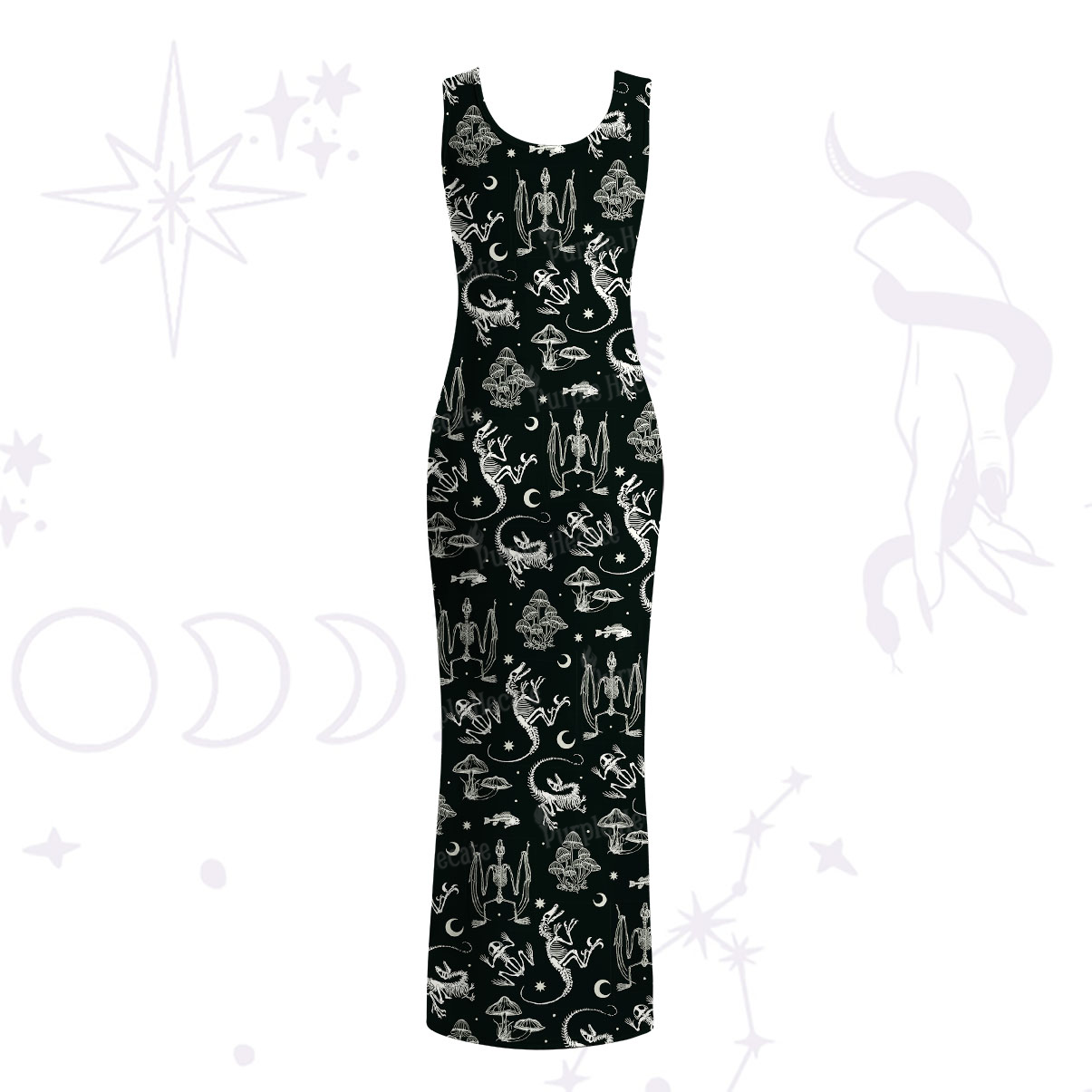 Purplehecate Prehistoric Fantasy Maxi Tank Beachwear Dress