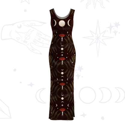 Purplehecate Moonlit Mushroom Gown Maxi Tank Beachwear Dress