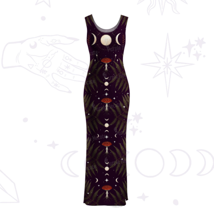 Purplehecate Moonlit Mushroom Gown Maxi Tank Beachwear Dress
