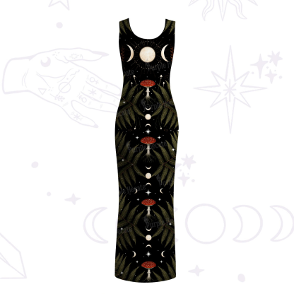 Purplehecate Moonlit Mushroom Gown Maxi Tank Beachwear Dress