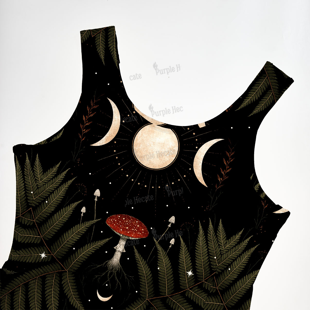 Purplehecate Moonlit Mushroom Gown Maxi Tank Beachwear Dress