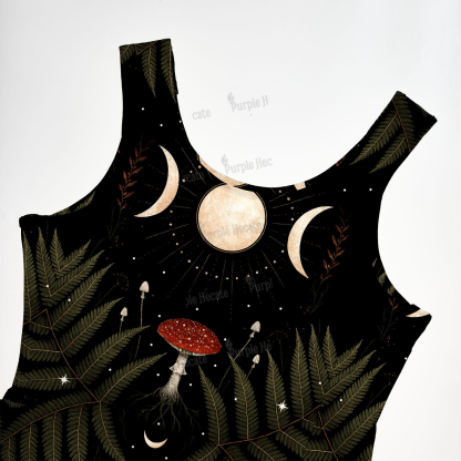 Purplehecate Moonlit Mushroom Gown Maxi Tank Beachwear Dress