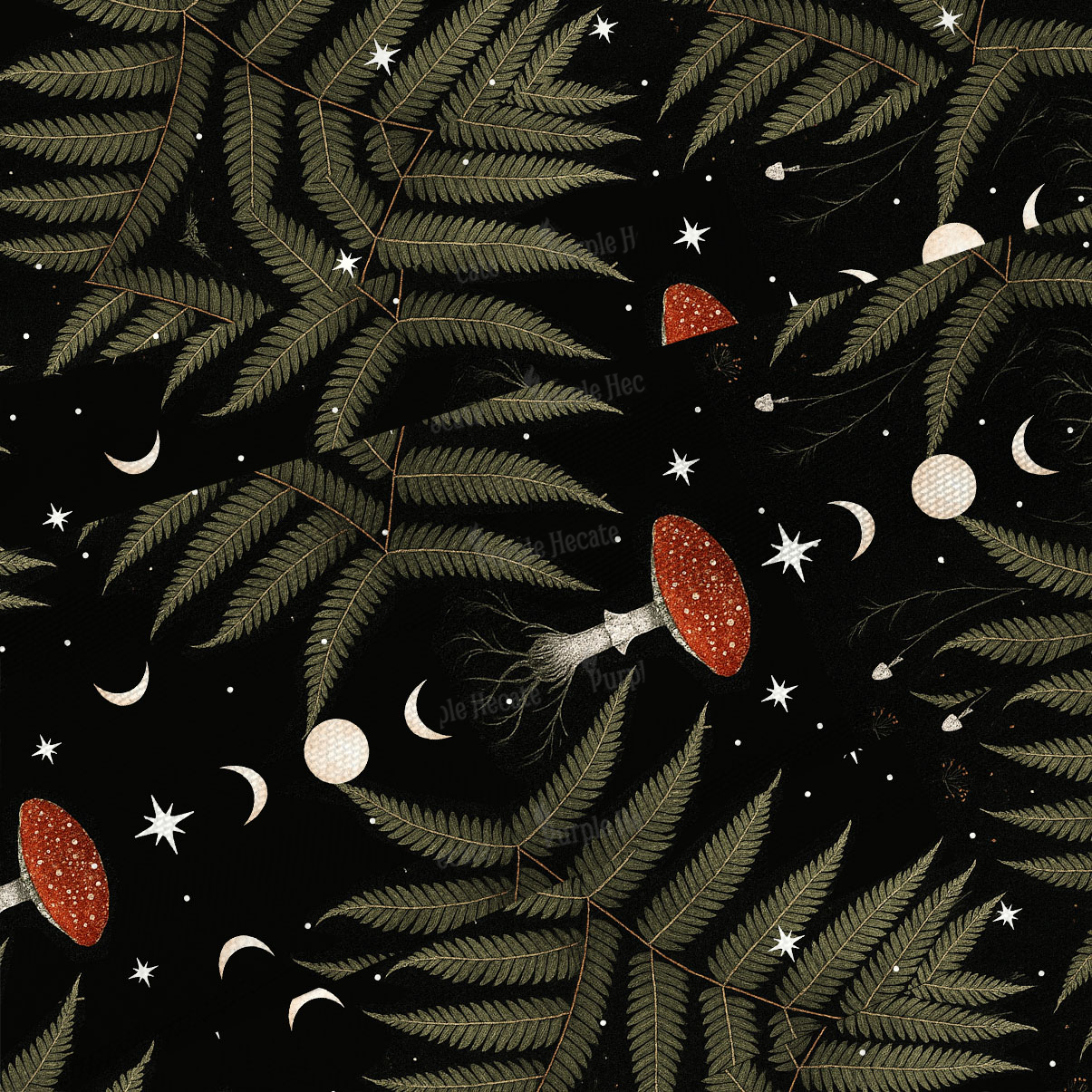 Purplehecate Moonlit Mushroom Gown Maxi Tank Beachwear Dress