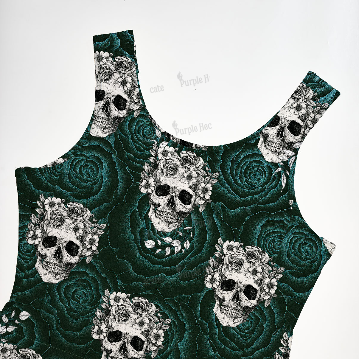 Purplehecate Rose Skull Maxi Tank Beachwear Dress