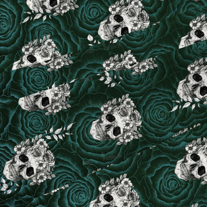 Purplehecate Rose Skull Maxi Tank Beachwear Dress