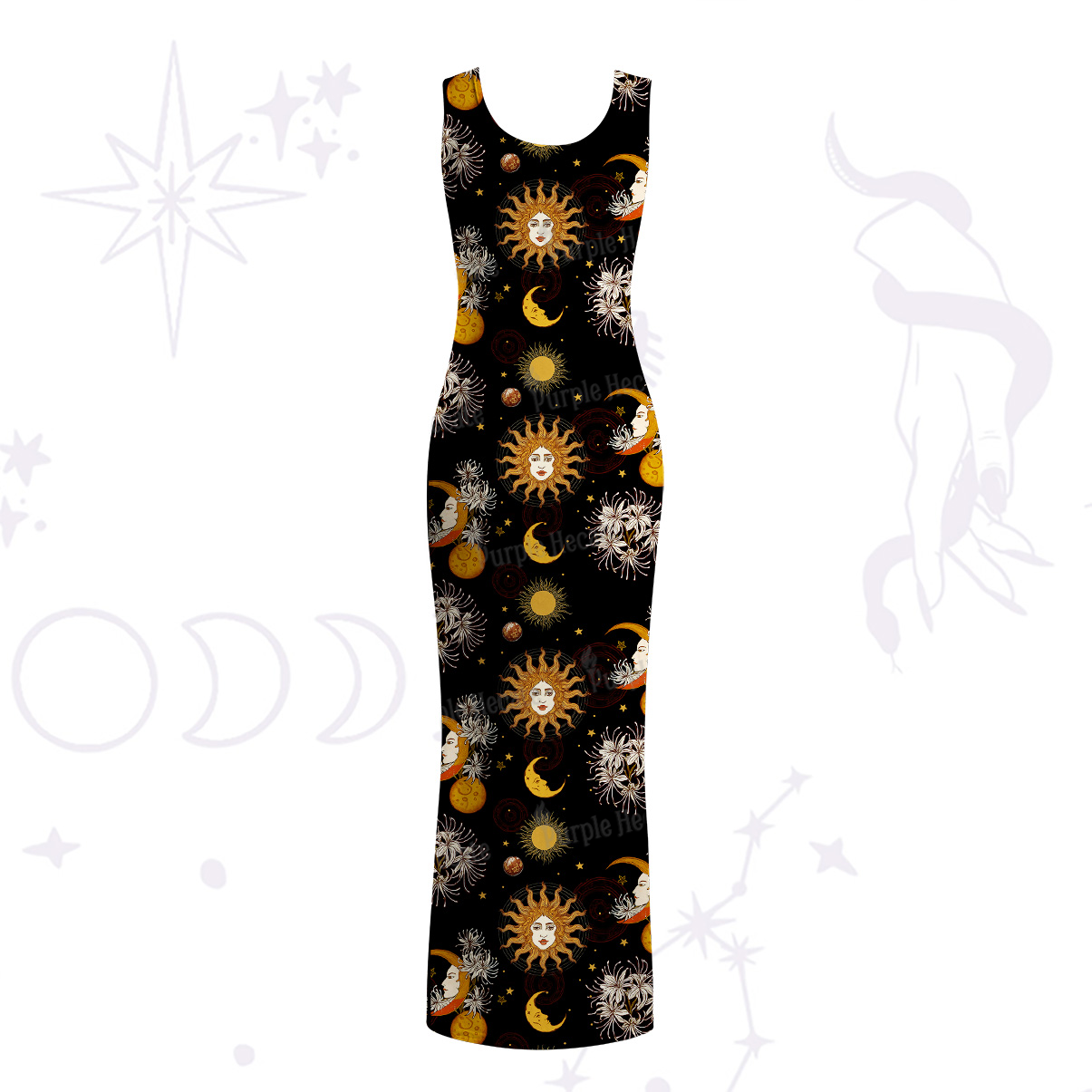 Purplehecate Stellar Symphony Maxi Tank Beachwear Dress