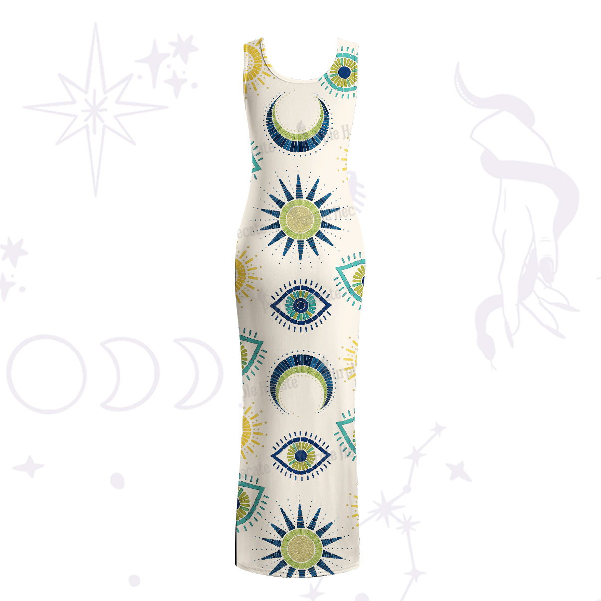 Purplehecate Sun Eye Maxi Tank Beachwear Dress