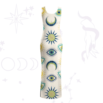 Purplehecate Sun Eye Maxi Tank Beachwear Dress