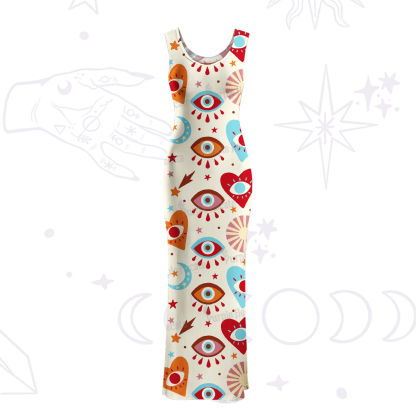 Purplehecate The Enchanted Eye of Love Maxi Tank Beachwear Dress