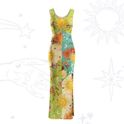 Purplehecate Sun Garden Maxi Tank Beachwear Dress