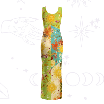 Purplehecate Sun Garden Maxi Tank Beachwear Dress