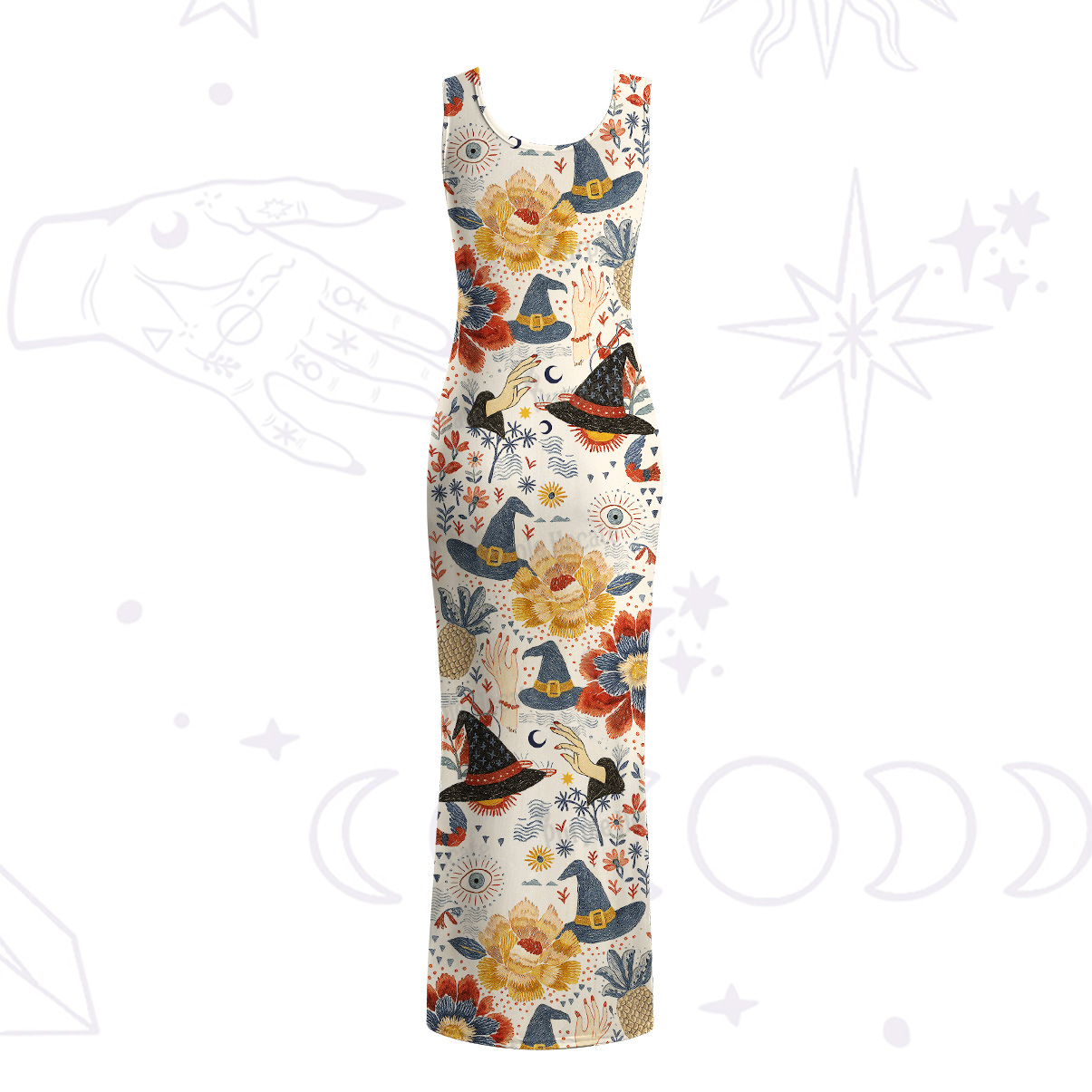 Purplehecate Witching Bloom Maxi Tank Beachwear Dress