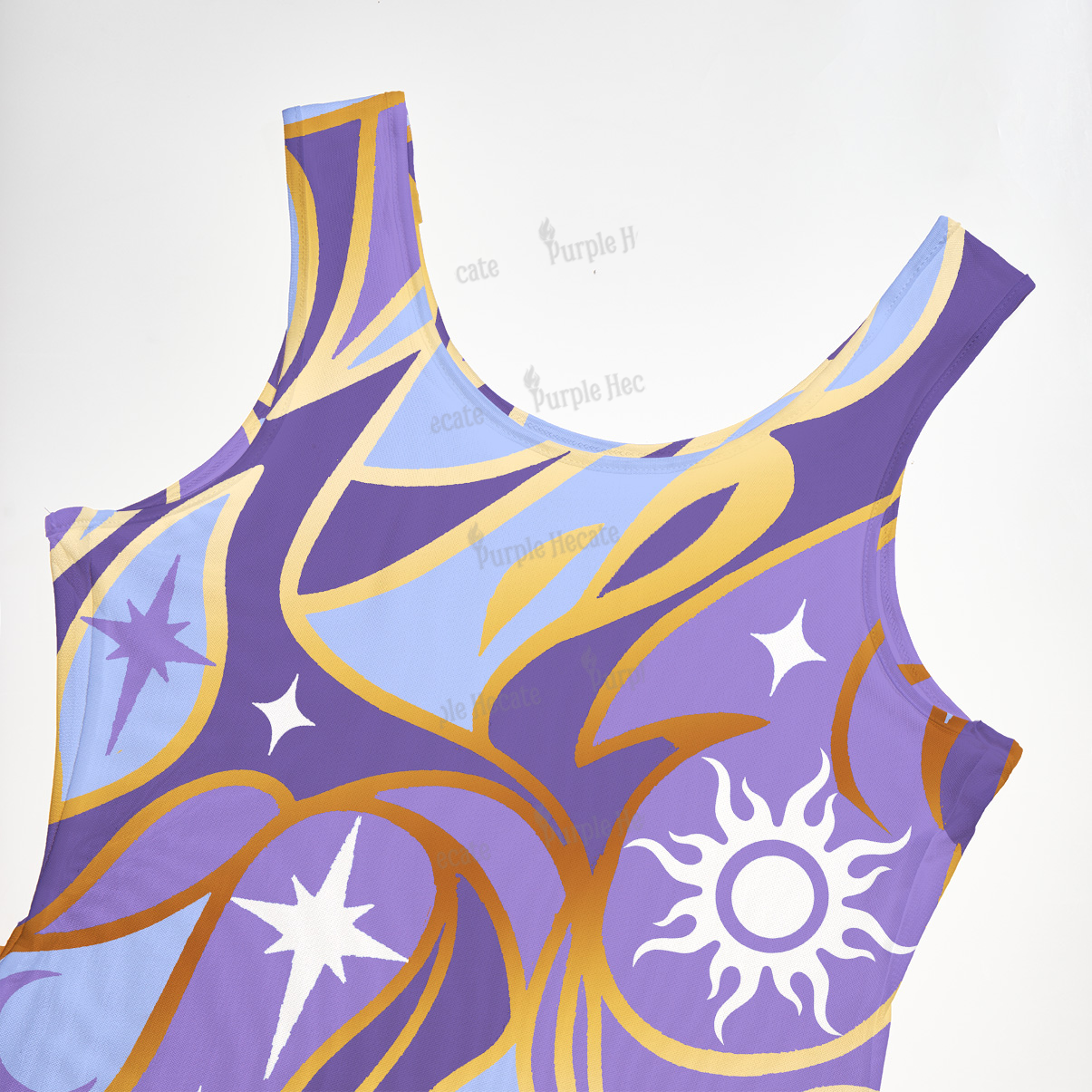 Purplehecate Divination Night Print Maxi Tank Beachwear Dress