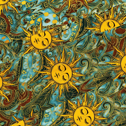 Purplehecate Golden Sun Wheel Maxi Tank Beachwear Dress