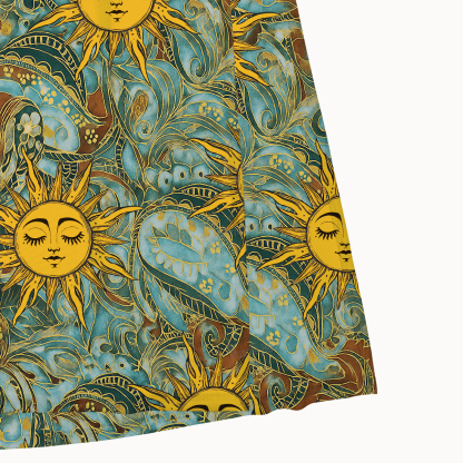 Purplehecate Golden Sun Wheel Maxi Tank Beachwear Dress