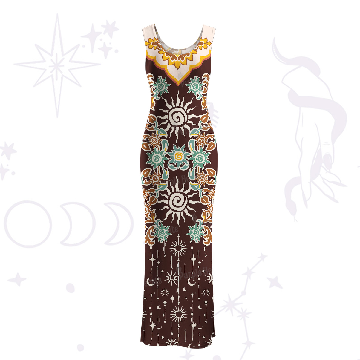 Purplehecate Solar Whispers Witch Maxi Tank Beachwear Dress