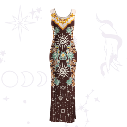 Purplehecate Solar Whispers Witch Maxi Tank Beachwear Dress