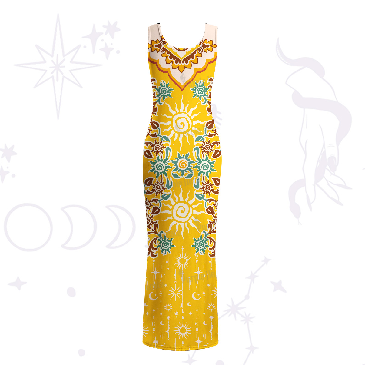 Purplehecate Solar Whispers Witch Maxi Tank Beachwear Dress