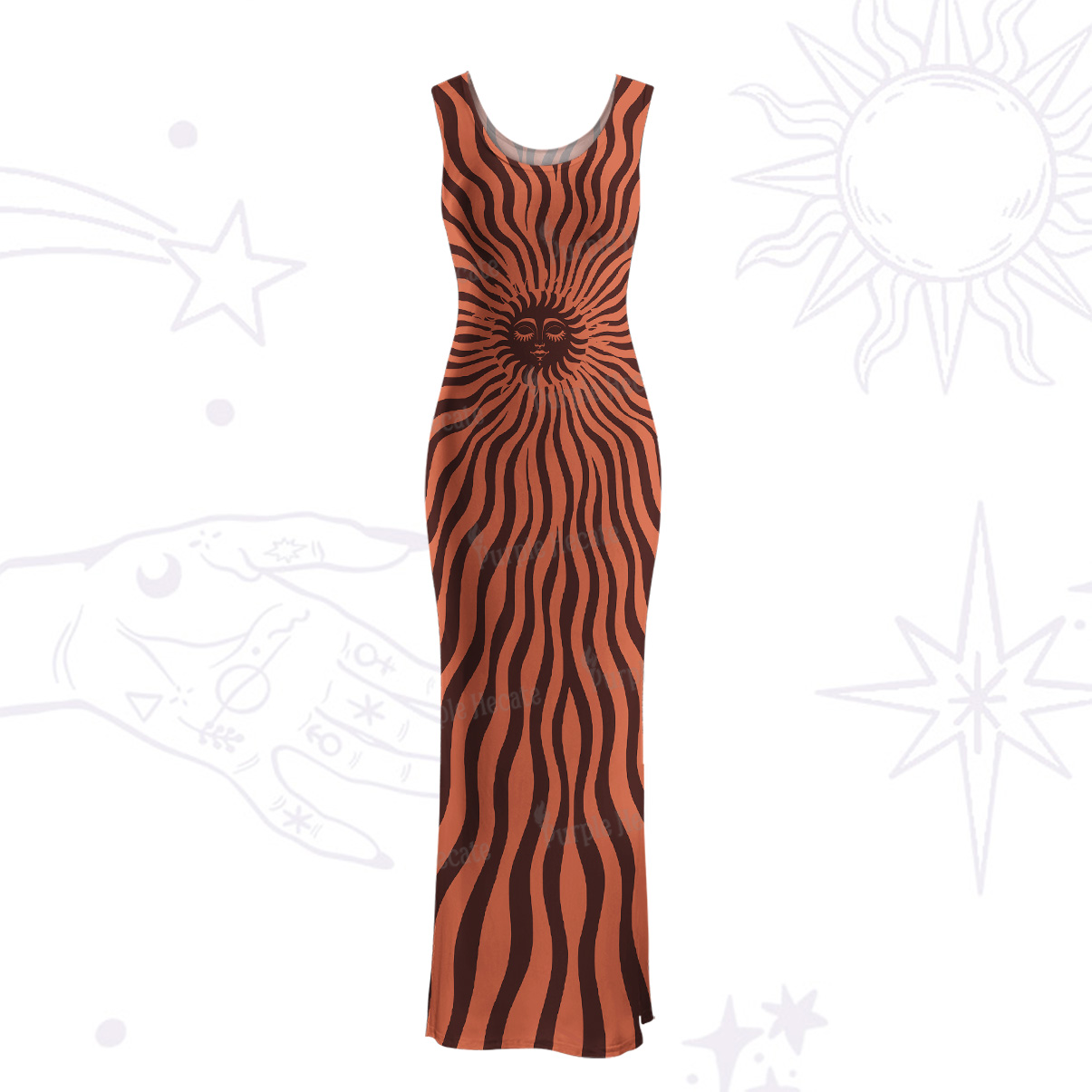 Purplehecate Radiance of the Sun Maxi Tank Beachwear Dress