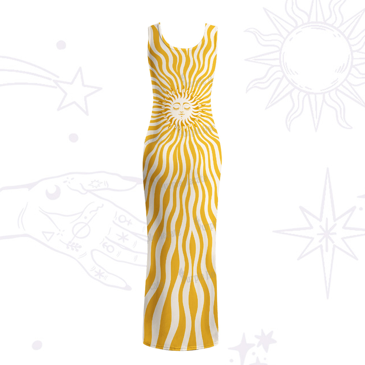 Purplehecate Radiance of the Sun Maxi Tank Beachwear Dress