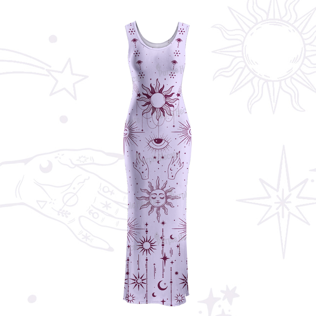 Purplehecate Solar Oracle Maxi Tank Beachwear Dress