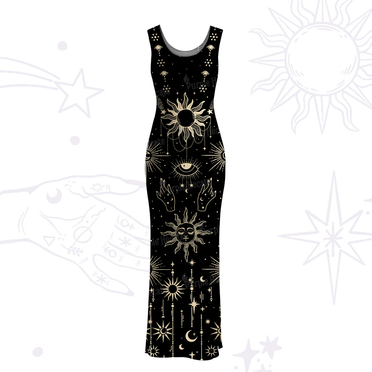 Purplehecate Solar Oracle Maxi Tank Beachwear Dress