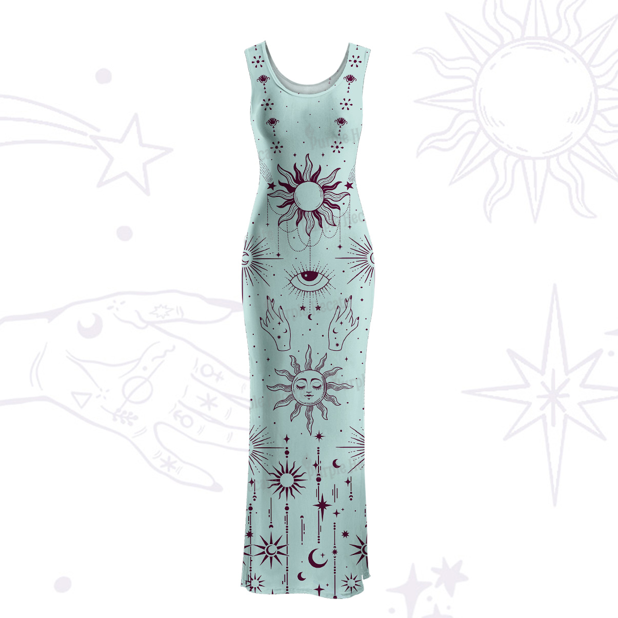 Purplehecate Solar Oracle Maxi Tank Beachwear Dress