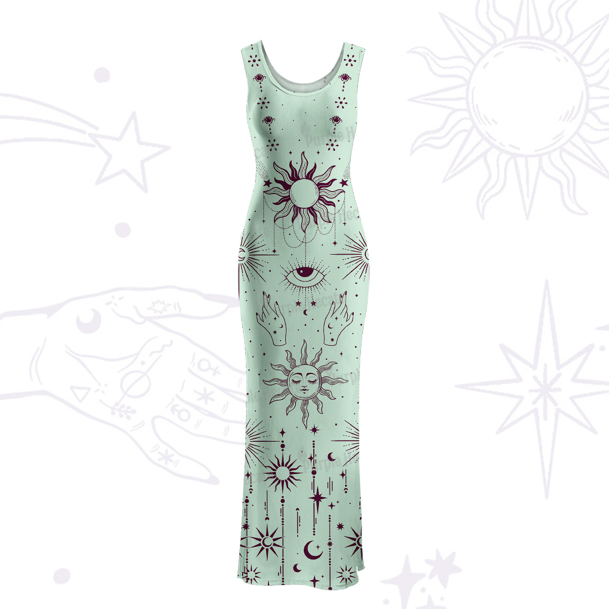 Purplehecate Solar Oracle Maxi Tank Beachwear Dress