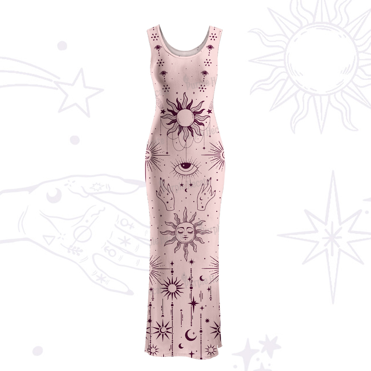 Purplehecate Solar Oracle Maxi Tank Beachwear Dress