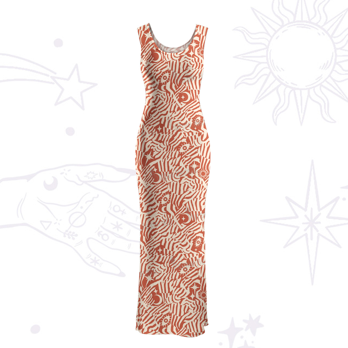 Purplehecate Runic Shadows Maxi Tank Beachwear Dress