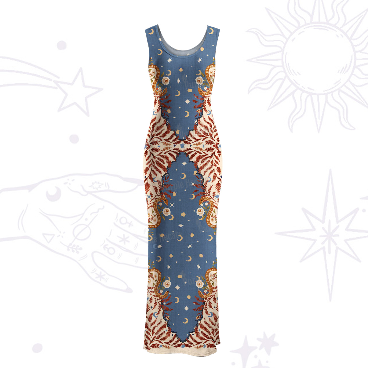 Purplehecate Celestial Ascension Maxi Tank Beachwear Dress